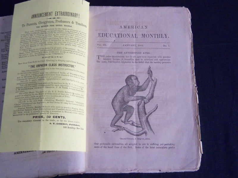 1866 JANUARY AMERICAN EDUCATIONAL MONTHLY MAGAZINE VOLUME 3 NO. 1 - J 4340