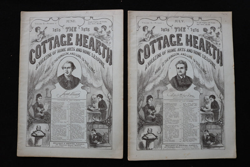 1875 THE COTTAGE HEARTH MAGAZINE - LOT OF 6 - K 2791