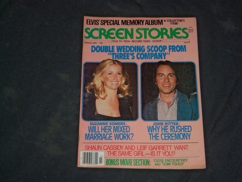 1978 MARCH SCREEN STORIES MAGAZINE - SUZANNE SOMERS & JOHN RITTER COVER - CW 682