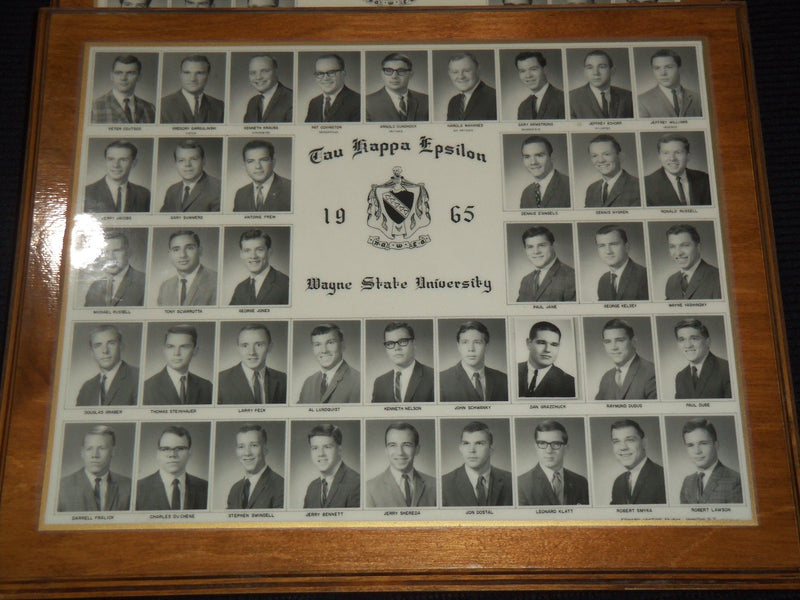 1963-1965 WAYNE STATE UNIVERSITY TAU KAPPA EPSILON MOUNTED PHOTOS LOT OF 3- #215