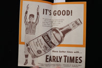 1956 FOOTBALL SCHEDULE - EARLY TIMES BOURBON - LOT OF 2 - K 2842