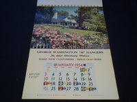 1954 THE GEORGE WASHINGTON HANGERS CALENDAR SALESMAN SAMPLE SHEETS BOOK - C 20
