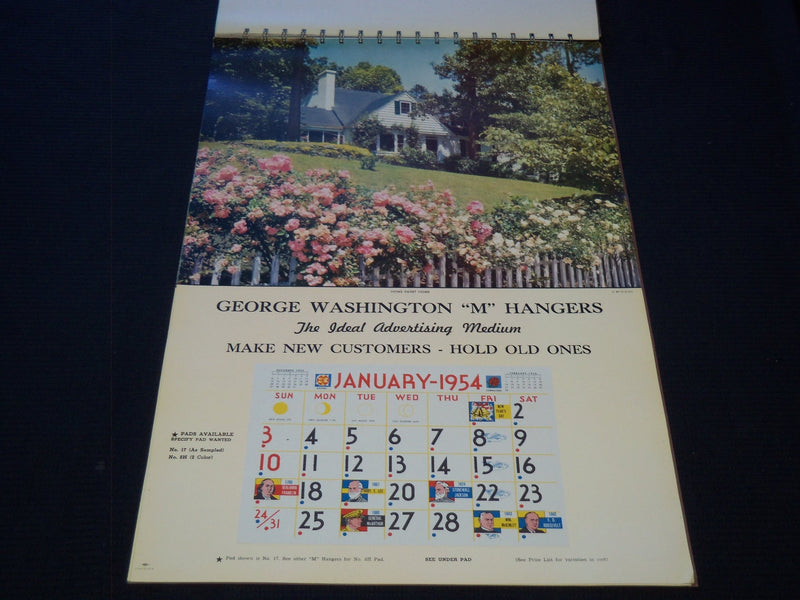 1954 THE GEORGE WASHINGTON HANGERS CALENDAR SALESMAN SAMPLE SHEETS BOOK - C 20