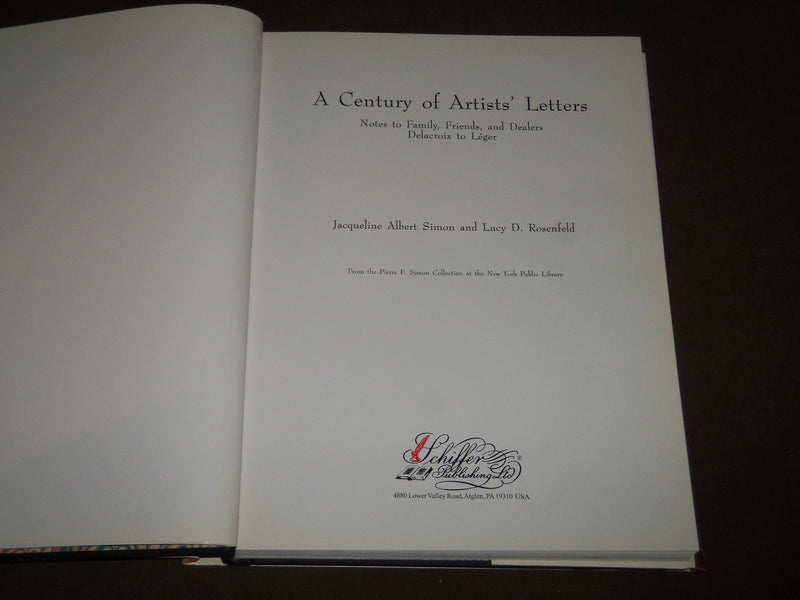 2004 A CENTURY OF ARTISTS' LETTERS BOOK SIGNED BY JACQUELINE ALBERT SIMON- D 121