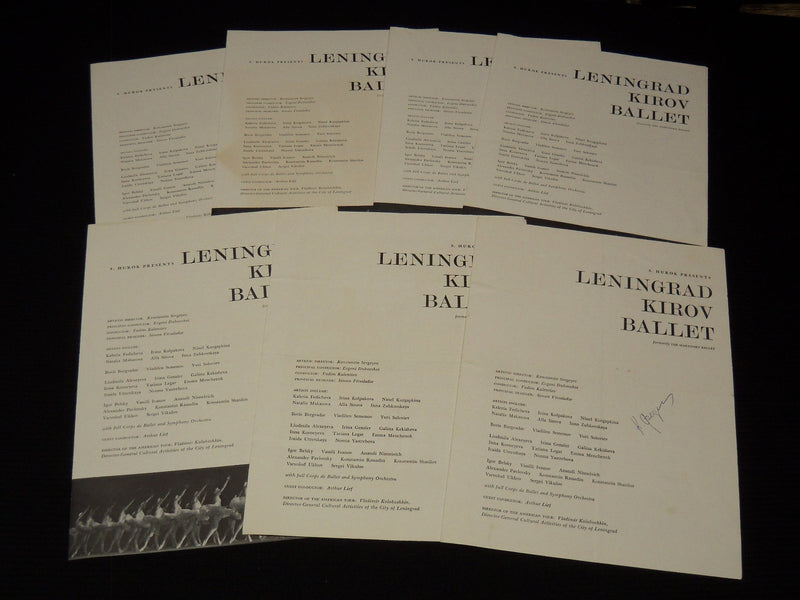 1961 LENINGRAD KIROV BALLET PROGRAMS LOT OF 7 ISSUES - SLEEPING BEAUTY - O 2596A