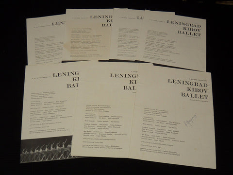 1961 LENINGRAD KIROV BALLET PROGRAMS LOT OF 7 ISSUES - SLEEPING BEAUTY - O 2596A