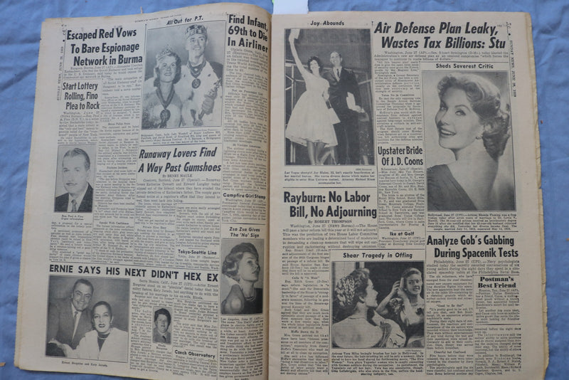 1959 JUNE 28 N.Y. SUNDAY NEWS NEWSPAPER - INGEMAR JOHANSSON CHAMP - NP 9226