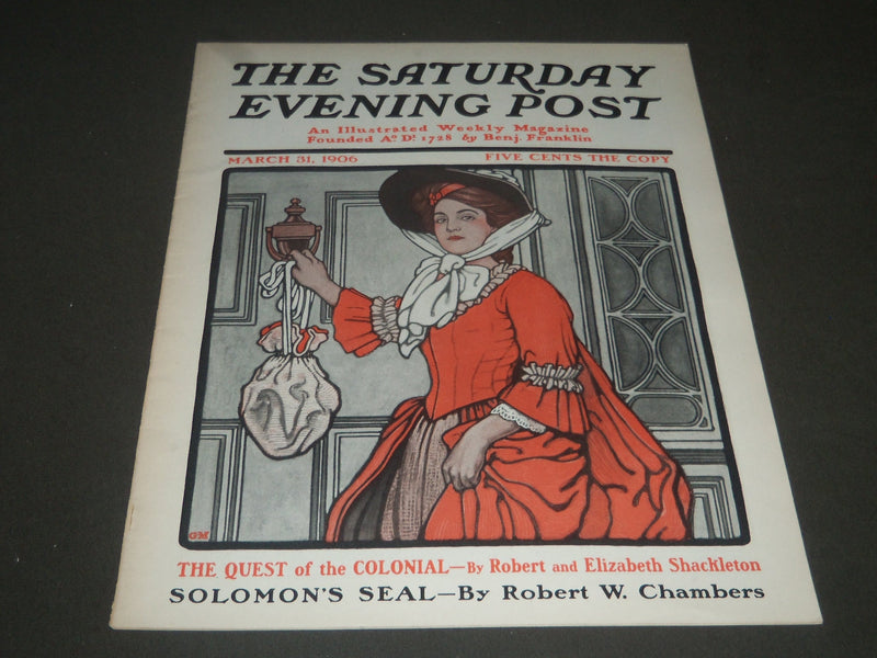 1906 MARCH 31 THE SATURDAY EVENING POST MAGAZINE - ILLUSTRATED COVER- SP 971
