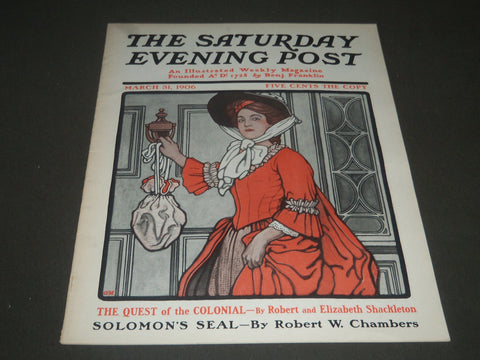 1906 MARCH 31 THE SATURDAY EVENING POST MAGAZINE - ILLUSTRATED COVER- SP 971