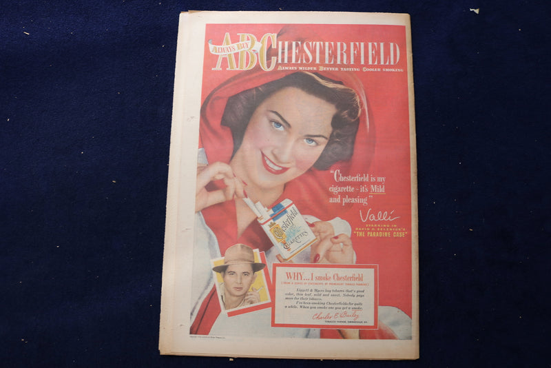 1948 JUNE 27 AMERICAN WEEKLY MAGAZINE - JANIS PAIGE - NITETIS COVER - E 22690