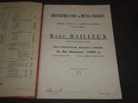 1926 RENÉ BAILLEUX ORFÈVRERIE D'ART EN MÉTAL ARGENTÉ FRENCH CATALOGUE - FR 368