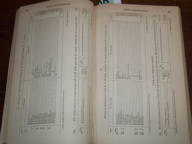 1863 JANUARY 30 LETTER OF THE SECOND AUDITOR OF THE TREASURY - INDIANS - K 1231