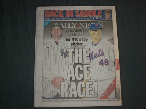 2019 DECEMBER 21 NEW YORK DAILY NEWS NEWSPAPER - COLE VS. DEGROM IN PITCHER DUEL
