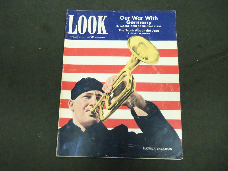 1942 JANUARY 27 LOOK MAGAZINE - GREAT PHOTOS AND ADS - ST 1497