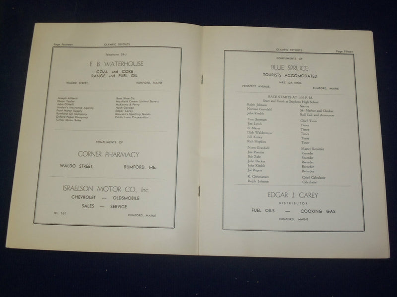1951 MARCH 3-4 OLYMPICS TRYOUTS MAGAZINE - CROSS COUNTRY COMBINED - B 6486