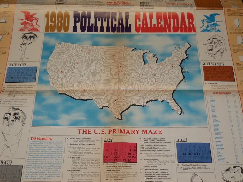 1980 BELL SYSTEM POLITICAL CALENDAR - REAGAN - CARTER - J 5821