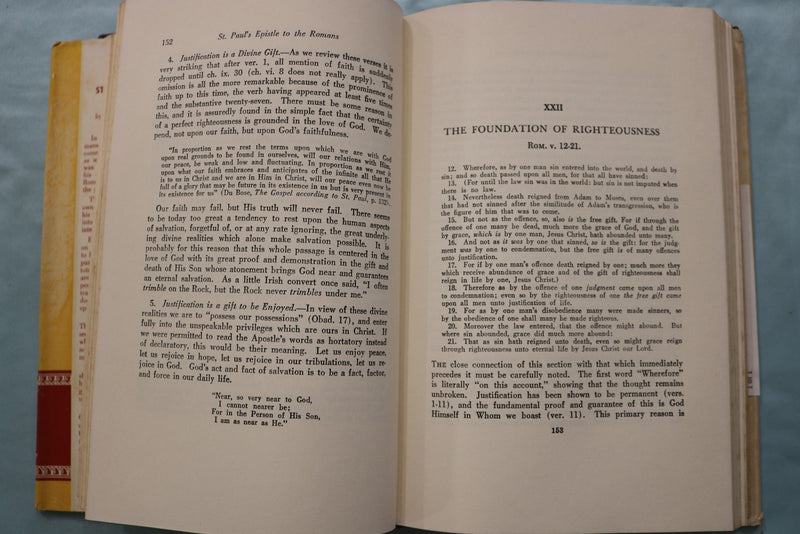 1962 ST. PAUL'S EPISTLE TO THE ROMANS HARDCOVER BOOK BY W.H. THOMAS - KD 9680