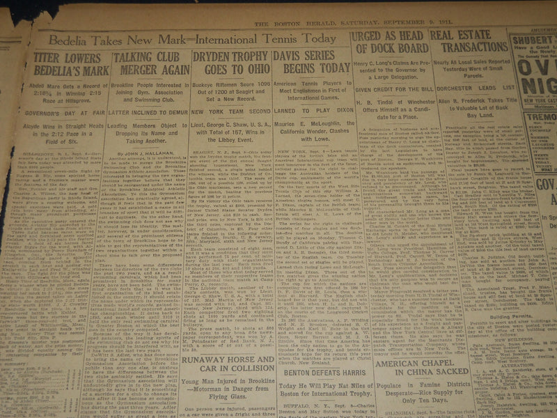 1911 SEPTEMBER 9 THE BOSTON HERALD - DR. THOMAS DWIGHT DIES AT NAHANT - BH 309