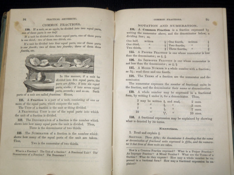1880 GREENLEAF'S NEW PRACTICAL ARITHMETIC BOOK BY BENJAMIN GREENLEAF - K 2593