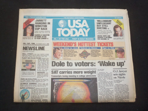 1996 OCTOBER 25-27 USA TODAY NEWSPAPER-O.J. LAWYER SETS SIGHTS ON NICOLE-NP 7832