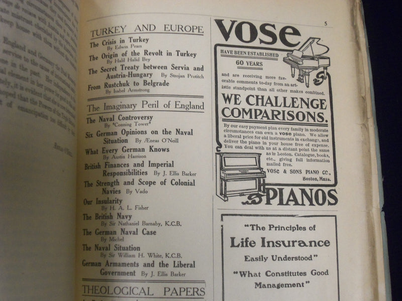 1909-1911 THE NINETEENTH CENTURY & AFTER PERIODICAL LOT OF 5 - NICE ADS - O 2912