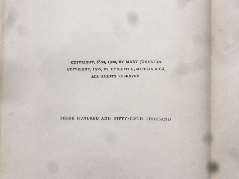 1900 TO HAVE & TO HOLD HARDCOVER BOOK BY MARY JOHNSTON - KD 8445