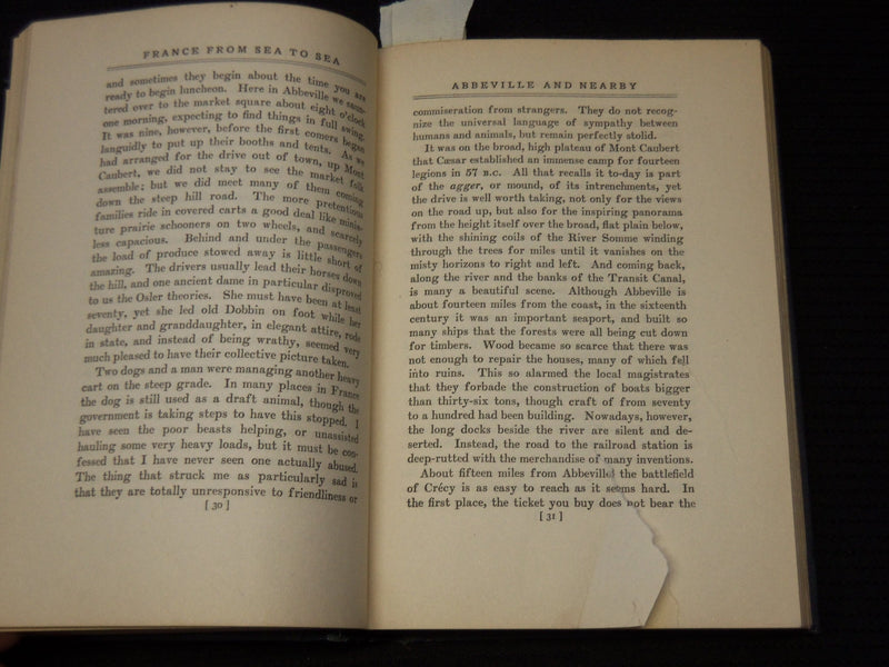 1913 FRANCE FROM SEA TO SEA HARDCOVER BOOK BY ARTHUR STANLEY RIGGS - KD 9396