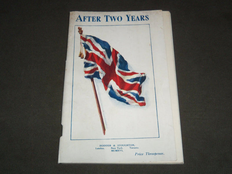 1916 AFTER TWO YEARS SOFTCOVER BOOK - BRITISH FLAG COVER - J 7197