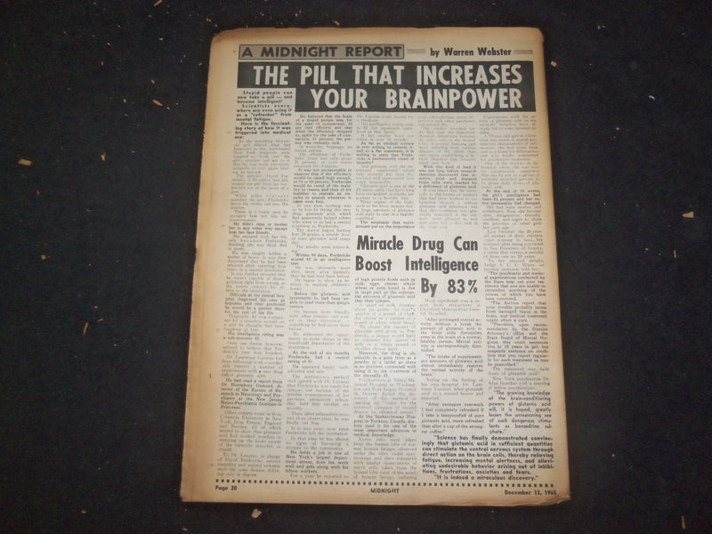1965 DEC 13 MIDNIGHT NEWSPAPER - MOM FORCES KIDS TO TORTURE, MUTILATE - NP 7357