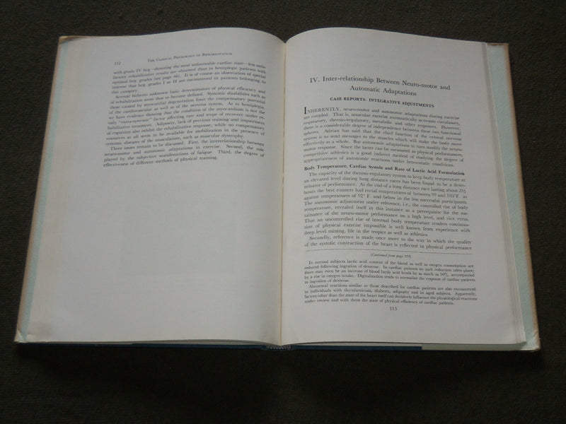 1958 THE CLINICAL PHYSIOLOGY OF PHYSICAL FITNESS HARDCOVER BOOK - KD 6213