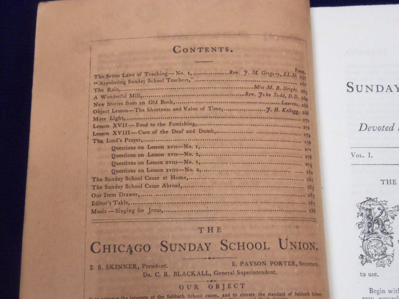 1866 THE SUNDAY SCHOOL TEACHER VOLUME #1 MAGAZINE LOT OF 4 ISSUES - O 2842