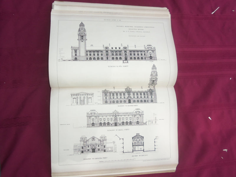1900 JAN-DEC THE BUILDER U. K. MAGAZINE BOUND VOLUMES - 2 VOLS - FOLD OUTS - C 6