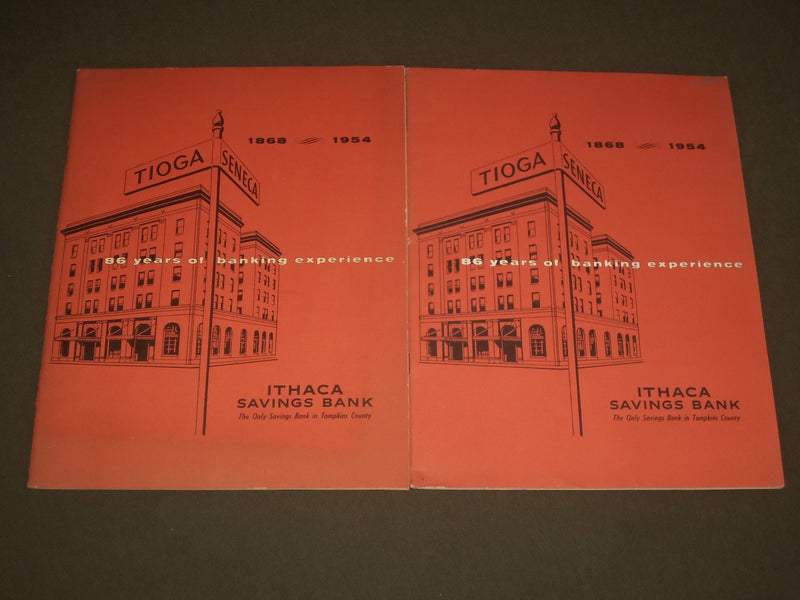 1954 ITHACA SAVIGS BANK BROCHURES LOT OF 2 - SOFTCOVER - J 2625