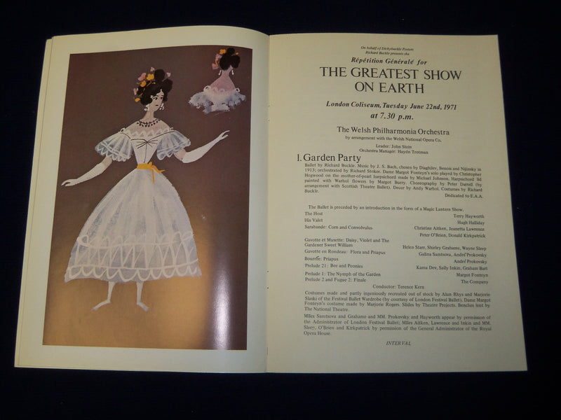 1971 THE GREATEST SHOW ON EARTH BALLET PROGRAM - LONDON COLISEUM - J 5088