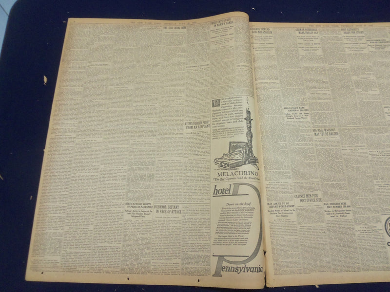 1922 JUNE 29 NEW YORK TIMES - BATTLE WITH REBELS RAGES IN DUBLIN - NT 8404