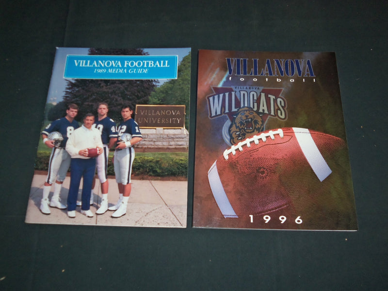1989-1996 VILLANOVA UNIVERSITY FOOTBALL MEDIA GUIDE - LOT OF 2 - O 3092