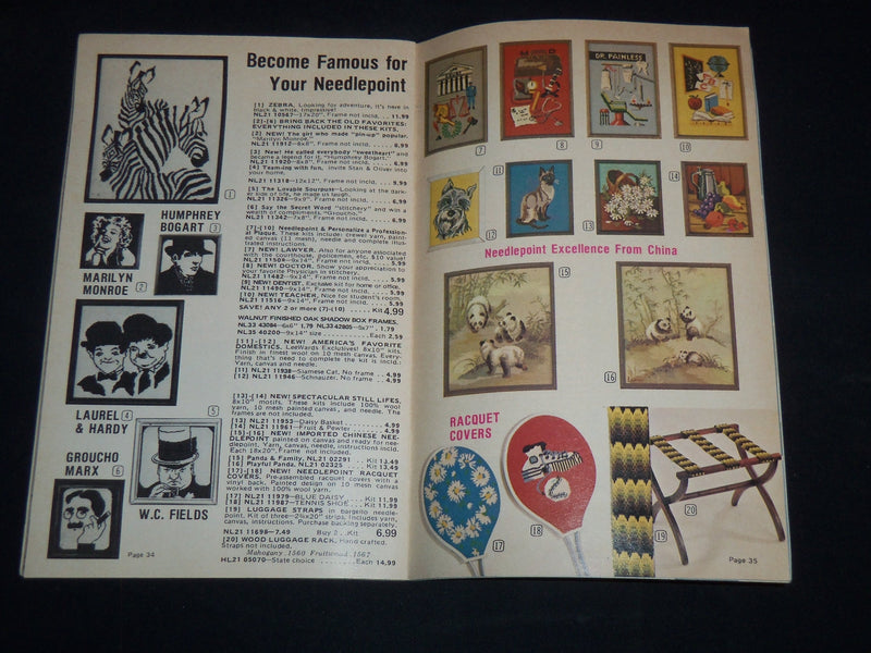 1976 LEE WARDS STITCHERY COLLECTION CATALOG - JACOBEAN TREE CLOCK - J 9150