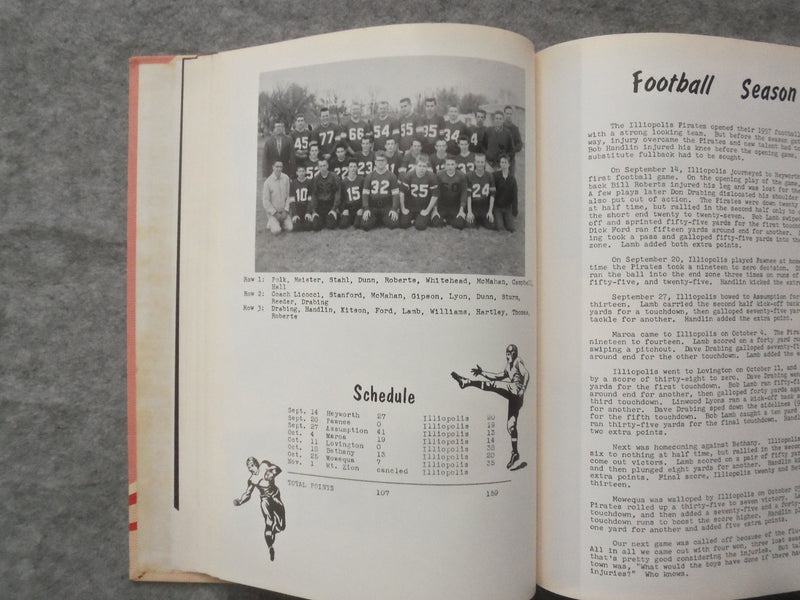 1958 THE PIRATE LOG ILLIOPOLIS HIGH SCHOOL YEARBOOK - ILLIOPOLIS, IL - YB 3347