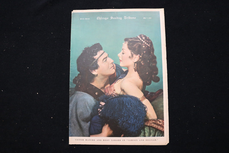 1950 MAY 7 CHICAGO SUNDAY TRIBUNE MAGAZINE - V. MATURE-H. LAMARR COVER - E 25503