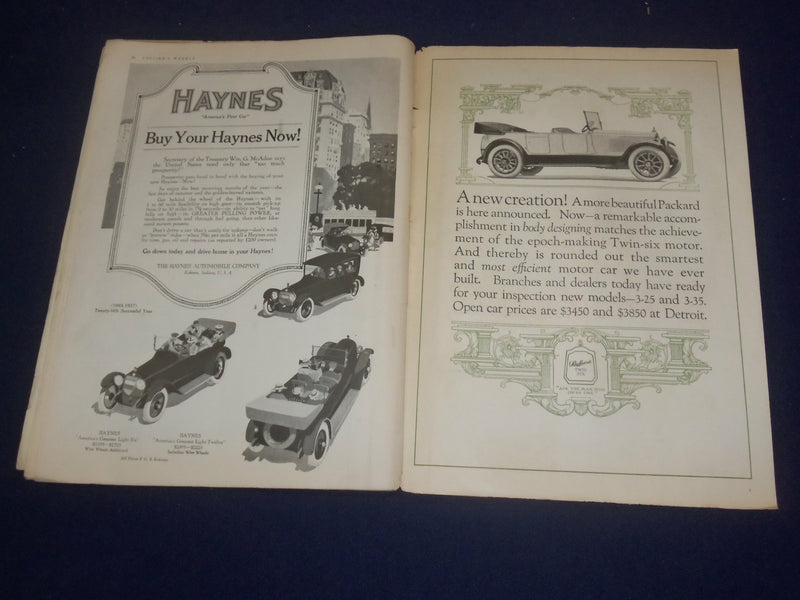 1917 AUGUST 11 COLLIER'S MAGAZINE - SAVE AN SERVE WITH HERBERT HOOVER - ST 6719