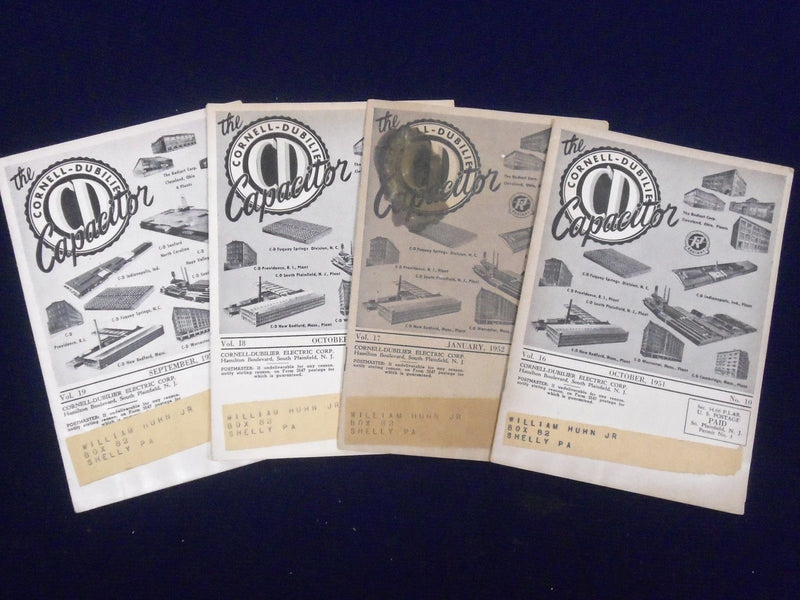 1950-1954 THE CAPACITOR CORNELL DUBILIER MAGAZINE LOT OF 14 ISSUES - O 2182