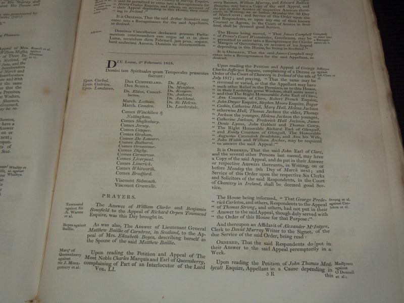 1817-1818 JOURNALS OF THE HOUSE OF LORDS VOLUME NO. 51 - #187