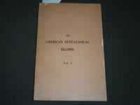 1892 THE AMERICAN GENEALOGICAL RECORD VOLUME 1 BY EDWARD STEPHENS CLARK - J 5249