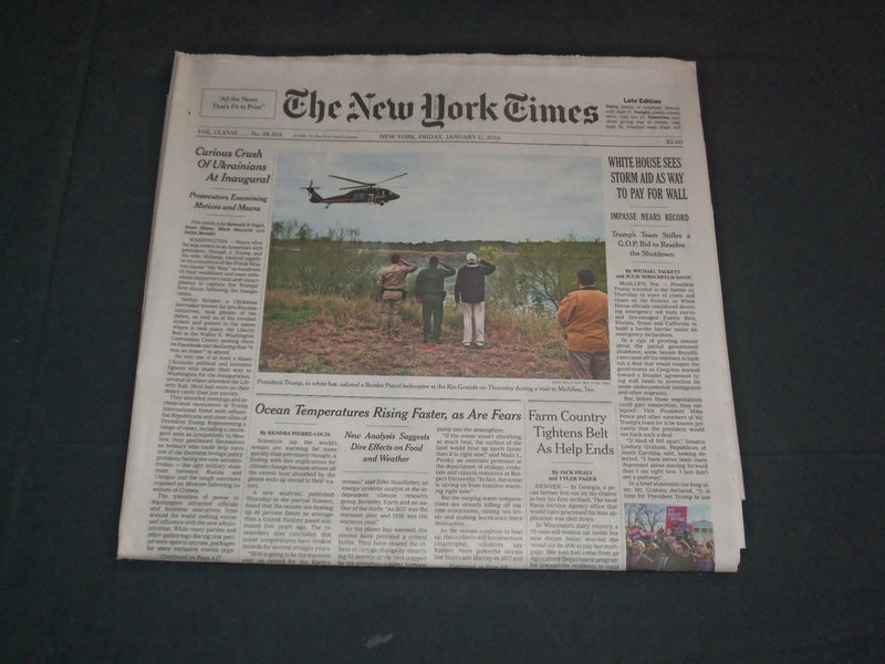 2019 JANUARY 11 NEW YORK TIMES-WHITE HOUSE SEES STORM AID AS WAY TO PAY FOR WALL