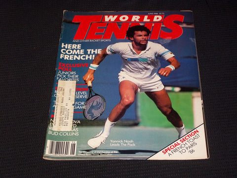 1986 JUNE WORLD TENNIS MAGAZINE - YANNICK NOAH FRONT COVER - E 5408
