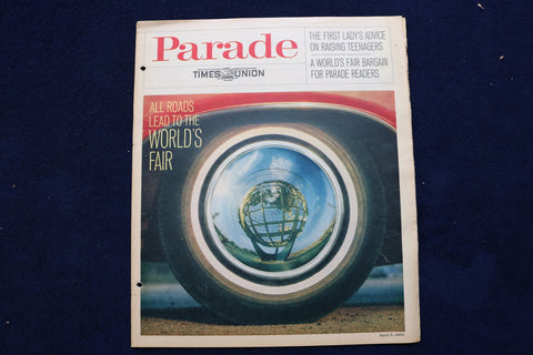 1964 APRIL 5 PARADE MAGAZINE - ALL ROADS LEAD TO WORLD'S FAIR COVER - E 22402