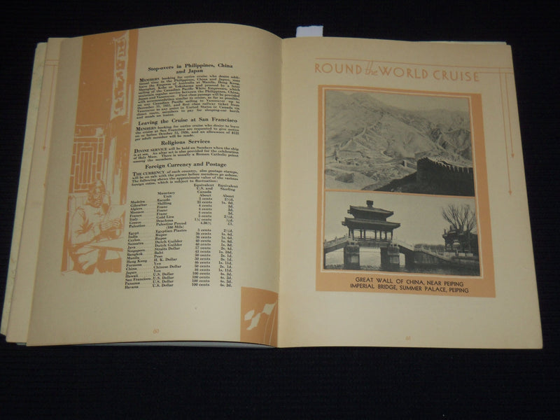 1930-1931 8TH ANNUAL CANADIAN PACIFIC ROUND THE WORLD CRUISE - J 9554