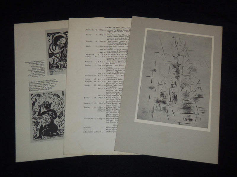 1959-1960 CLEVELAND ART MUSEUM BULLETIN LOT OF 3 ISSUES - J 9073