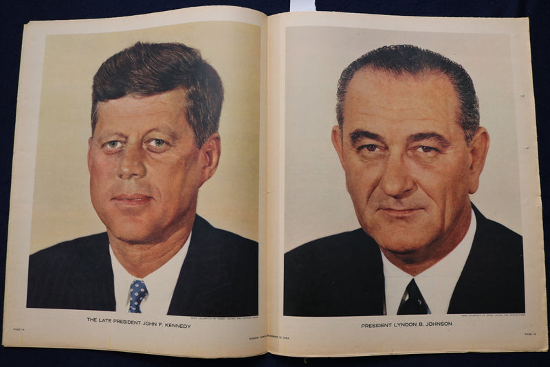 1963 DEC 15 SUNDAY NEWS COLOROTO MAGAZINE - MERRY CHRISTMAS - JFK-LBJ - E 23206