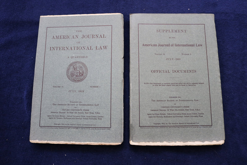 1917-1920 AMERICAN JOURNAL OF INTERNATIONAL LAW - LOT OF 8 - O 3369